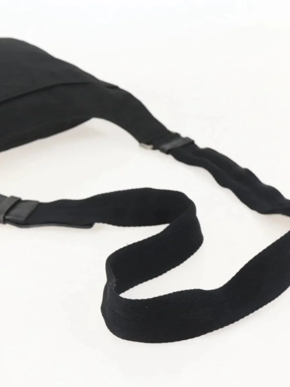 PRADA Shoulder Bag Nylon Black Silver Auth 175183
